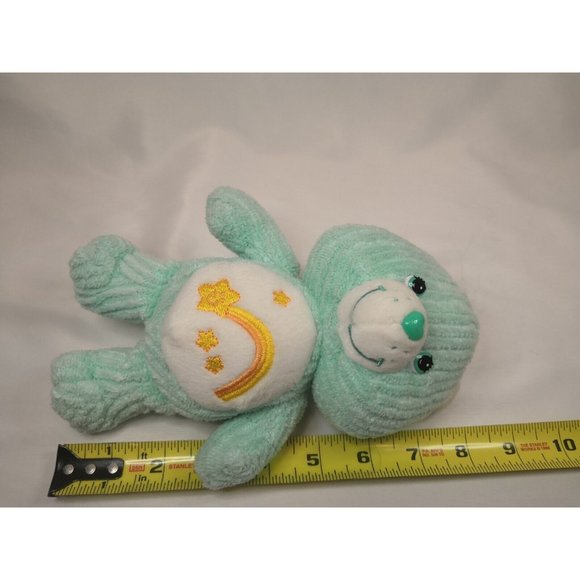 8" Corduroy Wish Care Bear Mint Green Yellow Rainbow Star 2003 Stuffed Animal - Picture 9 of 9
